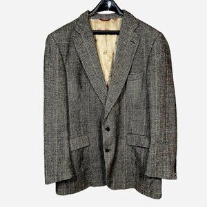 Vintage Jos A Bank Glen Plaid Camel Hair Blazer 46R Quiet Luxury Tradcore